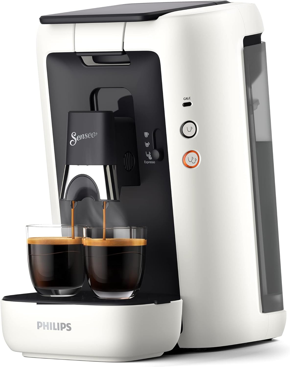 Phillips CSA260/10 Senseo Maestro Pod Coffee Machine, 1.2 Liter Water Tank, Coffee Strength Selection and Memo Function, Green Product, Colour: White