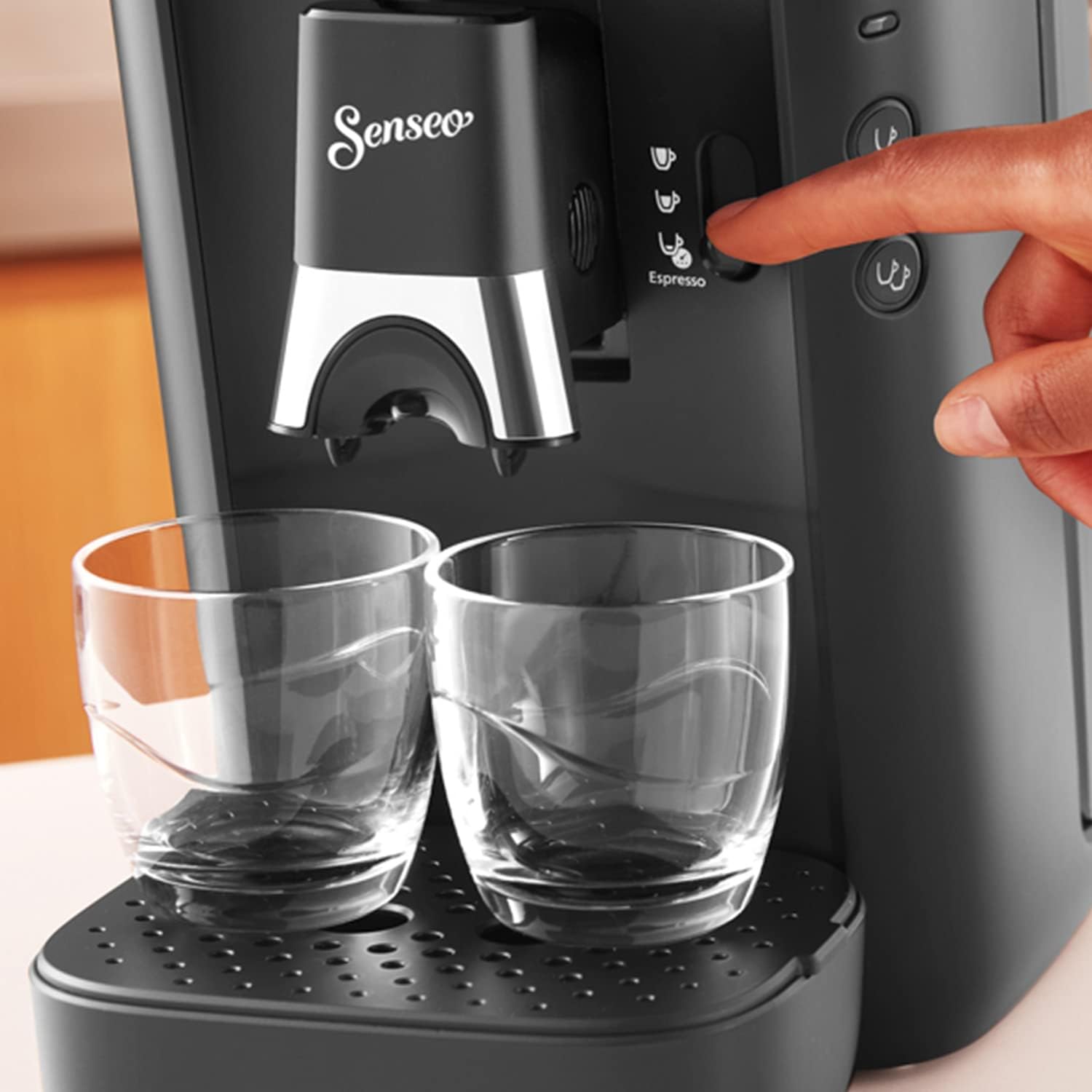 Philips Domestic Appliances CSA260/61 Senseo Maestro Coffee Pod Machine with 1.2 L Water Reservoir Choice of Coffee Strength and Memo Function, Green Product, Colour: Black
