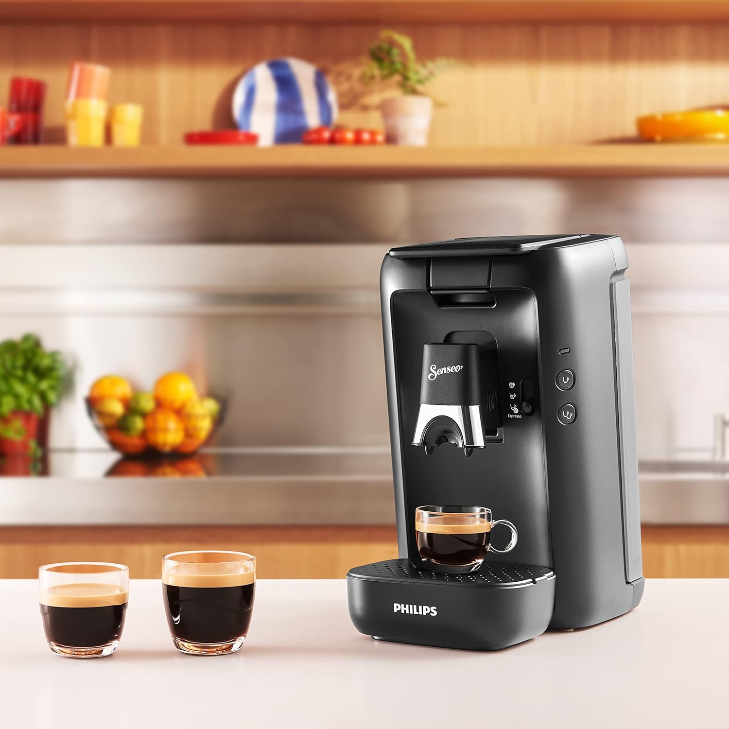 Philips Domestic Appliances CSA260/61 Senseo Maestro Coffee Pod Machine with 1.2 L Water Reservoir Choice of Coffee Strength and Memo Function, Green Product, Colour: Black